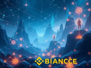 A visual representation of the Binance Wallet TGE for Delabs Games, symbolizing the fusion of blockchain gaming with AI and Web3 innovation.