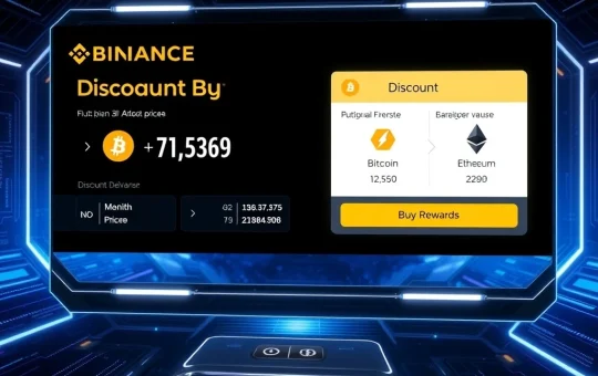 Binance Discount Buy feature showcasing crypto purchases with APR rewards