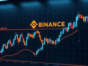 Digital interface showing Binance USDT futures charts, highlighting enhanced price precision for improved market depth for crypto derivatives.