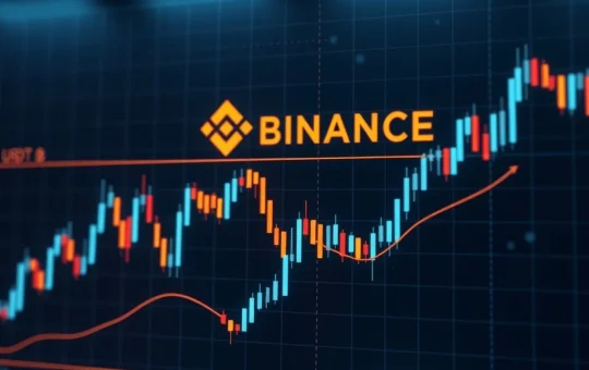 Digital interface showing Binance USDT futures charts, highlighting enhanced price precision for improved market depth for crypto derivatives.