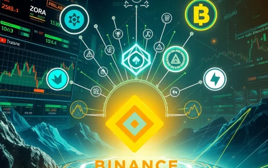 Binance Futures platform displaying ZORAUSDT and TAGUSDT pairs, symbolizing the strategic Web3 expansion in crypto trading.
