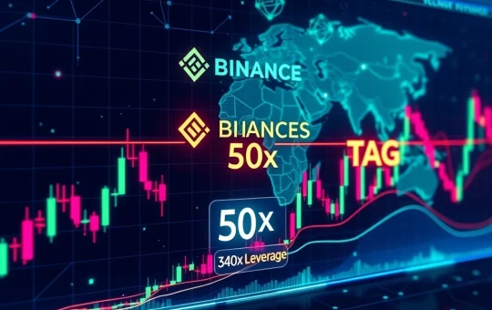 Binance Futures platform screen showing ZORA and TAG crypto charts, symbolizing the expansion of perpetual futures trading with 50x leverage.