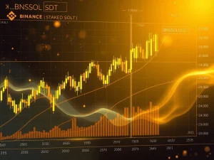 Detailed chart showing the recent price action of Binance Staked SOL (BNSOLUSDT), highlighting key technical analysis points and market trends.