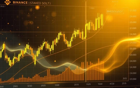 Detailed chart showing the recent price action of Binance Staked SOL (BNSOLUSDT), highlighting key technical analysis points and market trends.