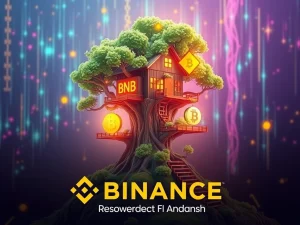 Binance TREE airdrop and DeFi trading launch with digital treehouse theme
