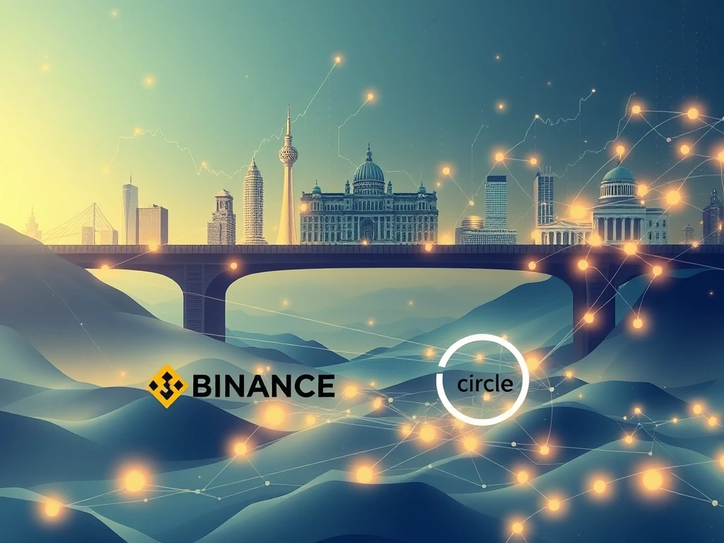 A bridge symbolizing the integration of traditional finance and blockchain, highlighting Binance's potent yield-generating collateral for institutional derivatives.