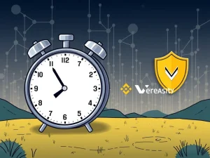 A visual representation of the Binance VRA Airdrop delay, highlighting the impact of regulatory compliance on crypto distributions.