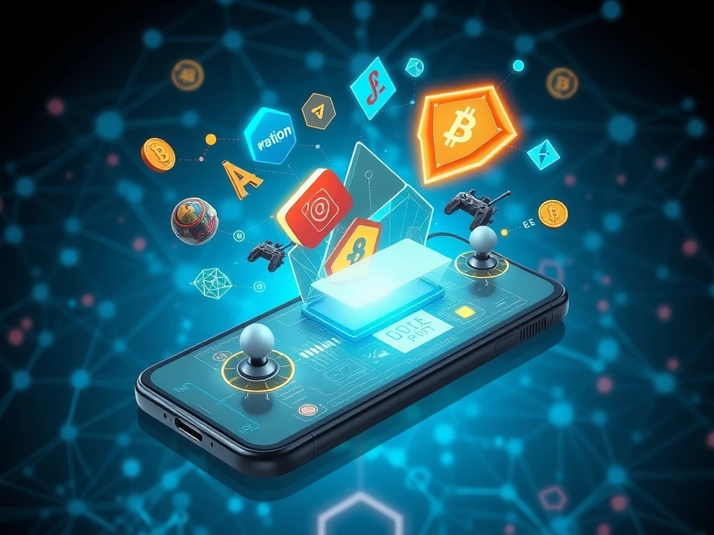 A digital wallet displaying crypto assets and game characters, symbolizing the strategic TGE for Delabs Games hosted by Binance Wallet, pushing blockchain gaming forward.