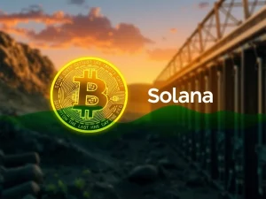 A visual representation of Bit Mining's strategic pivot, showing Bitcoin and Solana symbols converging, highlighting the company's shift within the Crypto Mining Sector.