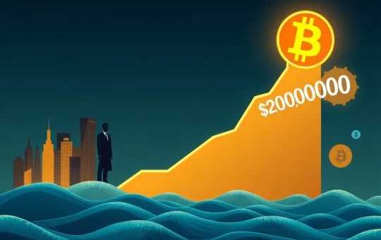 Chart showing Bitcoin's price surge towards $200K, symbolizing strong institutional adoption and whale accumulation.