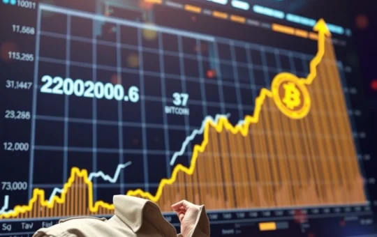 Peter Brandt's bold Bitcoin price target of $200,000, illustrating potential market growth alongside warnings of short-term corrections.