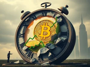 Bitcoin 4-Year Cycle theory shattered by a massive price surge, symbolizing the new era of institutional Bitcoin adoption in crypto markets.