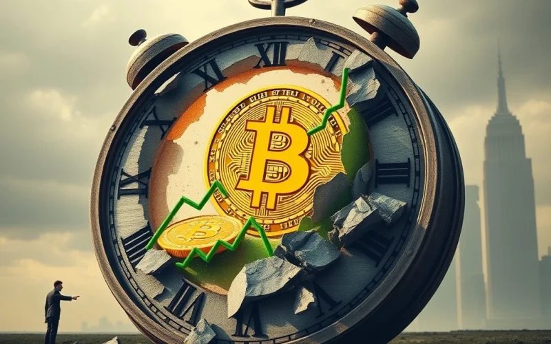 Bitcoin 4-Year Cycle theory shattered by a massive price surge, symbolizing the new era of institutional Bitcoin adoption in crypto markets.