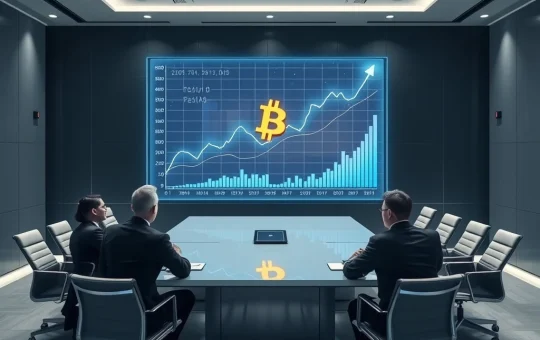 Depiction of public companies embracing Bitcoin adoption as a strategic move for corporate treasury management and portfolio diversification.