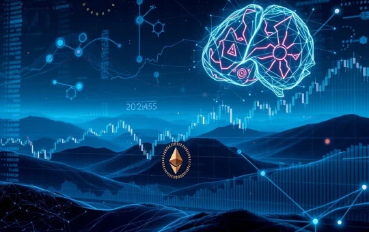 Visualizing a dynamic Bitcoin portfolio optimized by AI and data analytics, highlighting strategic large-cap allocation for 2025 growth.