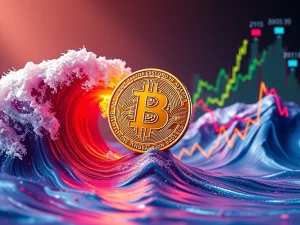 A digital graphic depicting Bitcoin holding steady amidst rising altcoin charts, symbolizing its resilience in evolving crypto market dynamics.