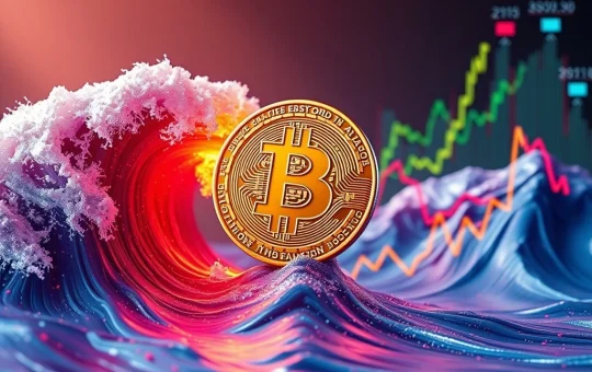 A digital graphic depicting Bitcoin holding steady amidst rising altcoin charts, symbolizing its resilience in evolving crypto market dynamics.