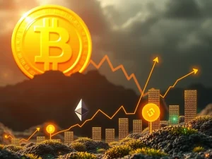Bitcoin's decline contrasts with surging altcoins like Ethereum and Binance Coin, depicting a significant crypto market shift.