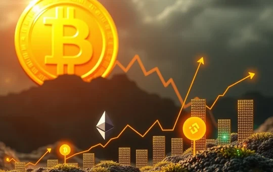 Bitcoin's decline contrasts with surging altcoins like Ethereum and Binance Coin, depicting a significant crypto market shift.