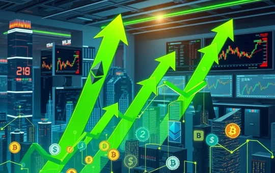A visual representation of the crypto market, showing Bitcoin stability, Ethereum's rise, and an anticipated altcoin surge driven by institutional crypto interest.