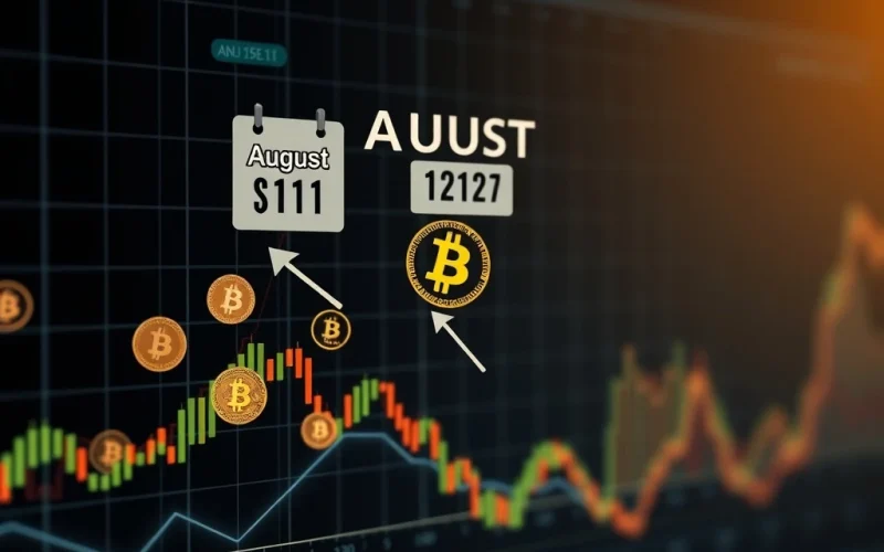 A chart showing a significant Bitcoin August drop, highlighting the potential for a market downturn.