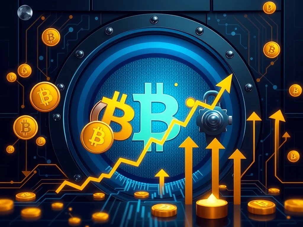 Visualizing secure Bitcoin-backed lending, showing digital assets intertwined with financial growth, representing a new era for generational wealth.