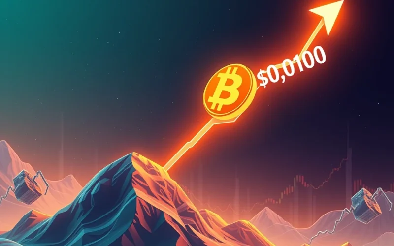 A visual representation of Bitcoin's price consolidating in a bull flag pattern, hinting at a potential surge towards $200,000 based on technical analysis.