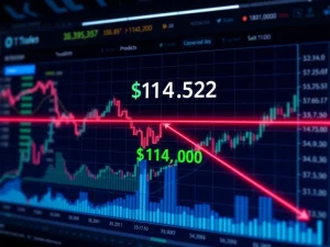 Bitcoin price chart filling CME gap with key resistance at $116,000
