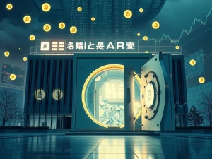 A visual representation of Quantum Solutions' significant Bitcoin corporate acquisition, showing digital assets flowing into a corporate treasury.