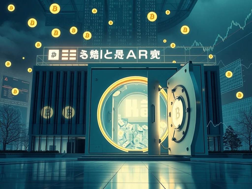 A visual representation of Quantum Solutions' significant Bitcoin corporate acquisition, showing digital assets flowing into a corporate treasury.