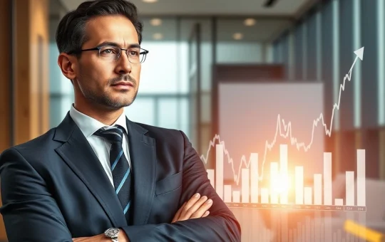 A corporate executive overseeing a digital display showing Bitcoin News Today and other crypto assets, symbolizing the growing trend of corporate crypto adoption for treasury diversification.
