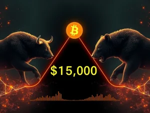 A Bitcoin price chart showing the critical $117,000 support level, illustrating the intense tug-of-war in the crypto market.