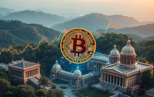 Chart illustrating the evolution of the Bitcoin cycle, influenced by institutional adoption and Bitcoin ETFs, signaling a mature crypto market.