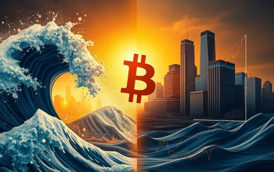 A visual representation of the Bitcoin market shifting from volatile retail cycles to stable institutional adoption, highlighting the obsolete Bitcoin cycle theory.