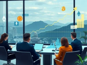A visual representation of a stable, maturing Bitcoin cycle, contrasting sharply with past volatile patterns, illustrating the impact of institutional crypto adoption.