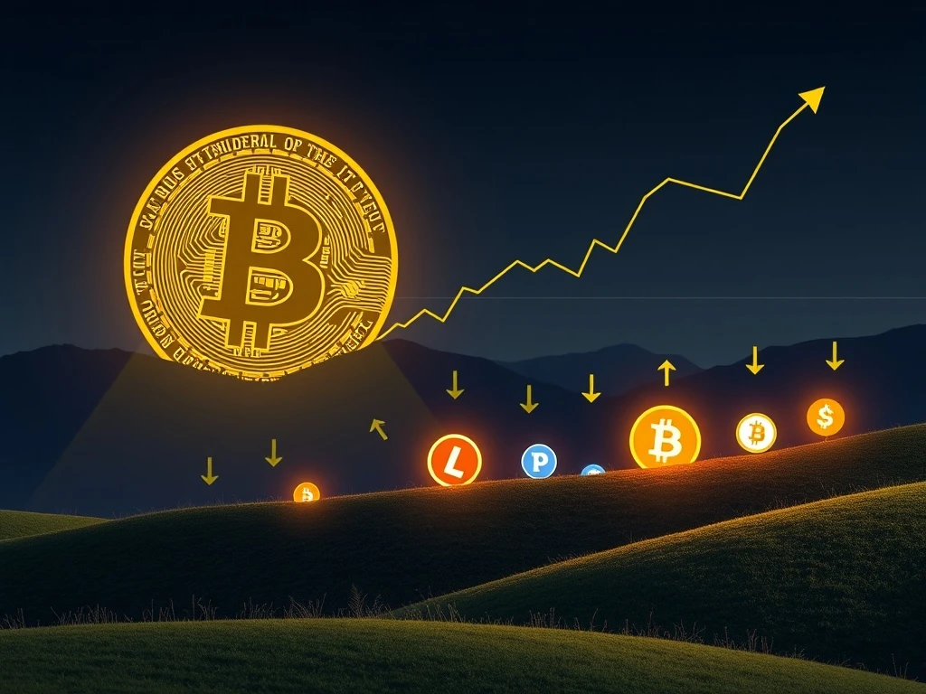 A visual representation of Bitcoin dominance encountering resistance, symbolizing a potential shift towards an altcoin rally.