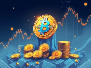 Bitcoin dominance over altcoins with market graph in background