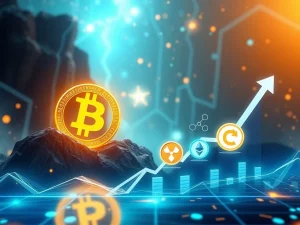 A dynamic chart illustrating the shift in Bitcoin Dominance as Ethereum and altcoins surge, hinting at an Altcoin Season.