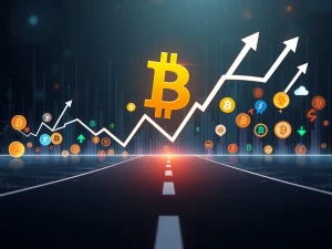 Chart showing Bitcoin dominance at a critical trendline, signaling potential altcoin volatility and a significant market shift.