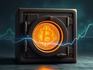 Visualizing the awakening of a long-dormant Bitcoin dormant wallet, symbolizing the movement of significant BTC whale movement and its market impact.