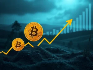 Chart showing Bitcoin price volatility influenced by ETF inflows, with Citigroup's bullish and bearish Bitcoin price forecasts.