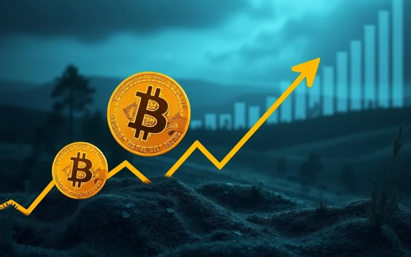 Chart showing Bitcoin price volatility influenced by ETF inflows, with Citigroup's bullish and bearish Bitcoin price forecasts.