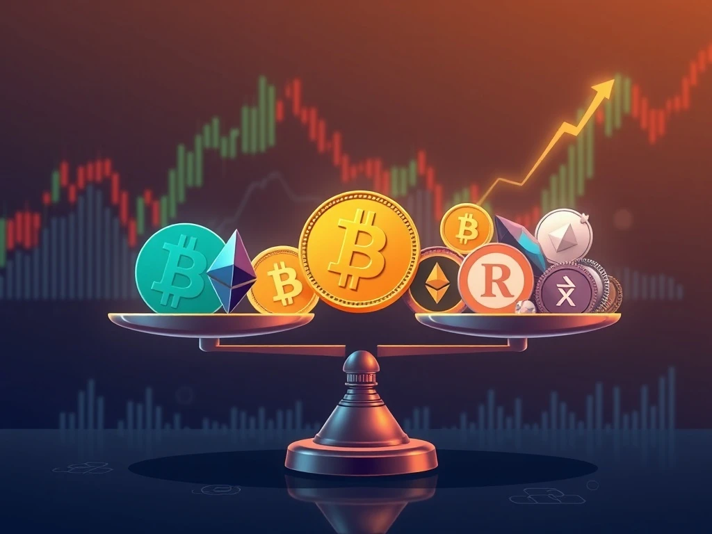 A visual representation of shifting Crypto Investment Trends, showing Bitcoin ETF Inflows declining while Ethereum and utility-focused projects like Remittix (RTX) gain traction.