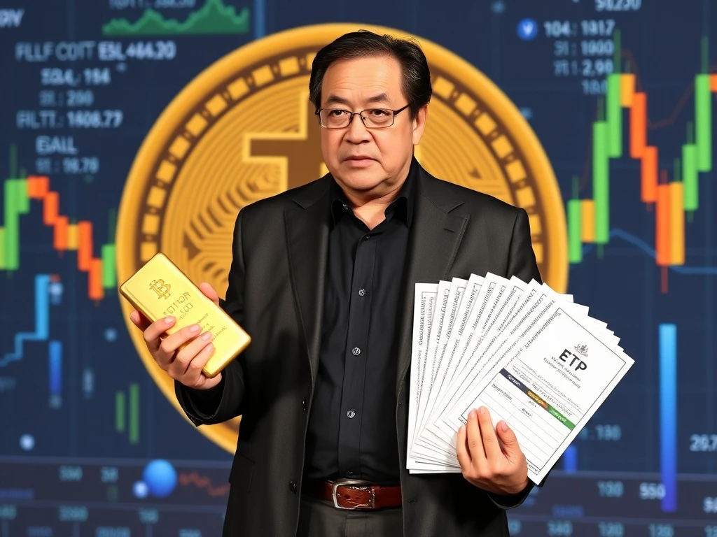 Robert Kiyosaki warning against Bitcoin ETFs as 'paper assets' and advocating for physical asset ownership for true security.