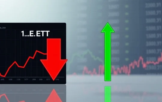 Chart showing significant Bitcoin ETF outflows impacting market sentiment, with red arrows indicating withdrawals and green for inflows.