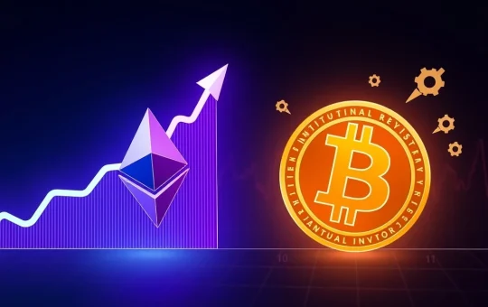 Visualizing Bitcoin ETF inflows rebounding and Ethereum ETF performance soaring, reflecting current crypto market trends.