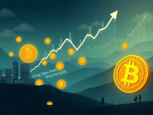 A visual representation of Bitcoin ETF inflows driving significant institutional demand and propelling the Bitcoin price upwards.