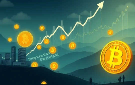 A visual representation of Bitcoin ETF inflows driving significant institutional demand and propelling the Bitcoin price upwards.