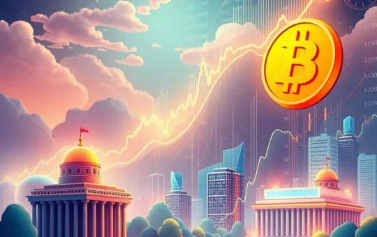 A dynamic chart showing Bitcoin's price holding steady at $117K, illustrating the impact of Bitcoin ETFs and crypto derivatives on the current bull cycle.