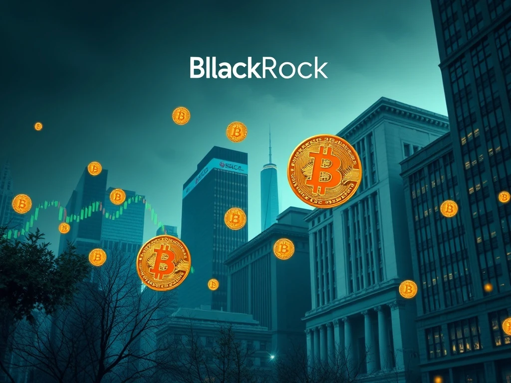 Chart showing robust inflows into Bitcoin ETFs, signifying surging institutional demand led by BlackRock's IBIT, transforming crypto investment.